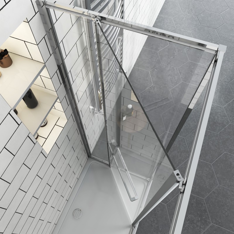 Σταθερό Πλαϊνό Κρύσταλλο Καμπίνας Interceramic Graziana Chrome 80x200cm